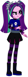 Size: 1024x2768 | Tagged: safe, color edit, edit, editor:red baron, aria blaze, equestria girls, g4, clothes, college, colored, older aria blaze, punk, simple background, solo, transparent background, university