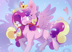 Size: 5592x4039 | Tagged: safe, artist:cutepencilcase, princess cadance, alicorn, pony, g4, absurd resolution, arrow, bow (weapon), holiday, mouth hold, solo, valentine's day