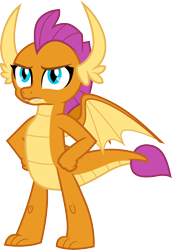 Size: 3000x4371 | Tagged: safe, artist:cloudy glow, smolder, dragon, g4, sweet and smoky, .ai available, dragoness, female, simple background, solo, transparent background, vector