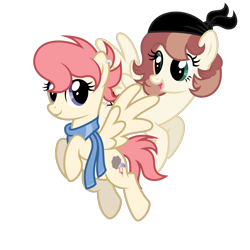 Size: 2000x2000 | Tagged: safe, artist:shizow, oc, oc:cotton cloud, oc:red tide, pegasus, pony, clothes, female, mare, scarf, simple background, transparent background