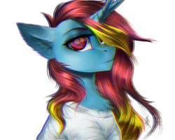 Size: 999x799 | Tagged: safe, artist:zefirayn, oc, oc only, unicorn, chest fluff, simple background, solo, transparent background