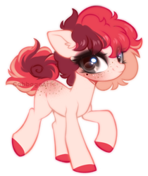 Size: 600x715 | Tagged: safe, artist:cabbage-arts, oc, oc only, oc:cherry pepper, butt freckles, freckles, simple background, solo, transparent background