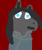 Size: 250x300 | Tagged: safe, artist:goofyartist4451, oc, oc only, oc:sinnie, equestria at war mod, blue eyes, bust, clothes, dark skin, ear fluff, goofy, male, portrait, red background, simple background, solo, stallion