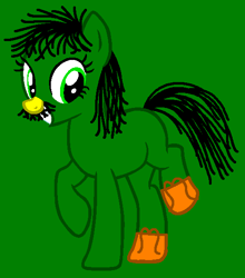Size: 505x575 | Tagged: safe, artist:darkpinkmonster, artist:spitfirethepegasusfan39, earth pony, pony, g4, adult blank flank, base used, blank flank, clothes, clumsy, facial hair, green background, grin, hat, male, messy, messy clothes, messy hair, messy mane, messy moustache, messy shoes, messy tail, moustache, mr. clumsy, mr. men, mr. men little miss, ponified, raised hoof, raised leg, shoes, simple background, smiling, sneakers, solo, stallion, tail, yellow nose