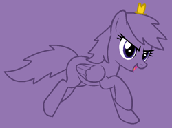 Size: 733x546 | Tagged: safe, artist:rain-approves, artist:spitfirethepegasusfan39, pegasus, pony, g4, adult blank flank, base used, blank flank, clothes, folded wings, hat, male, mr. men, mr. men little miss, mr. rush, open mouth, open smile, ponified, purple background, running, simple background, smiling, solo, stallion, wings