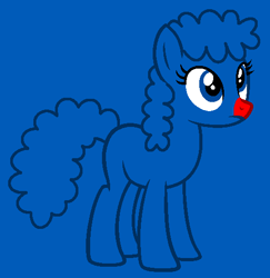 Size: 500x515 | Tagged: safe, artist:nova-bases, artist:spitfirethepegasusfan39, earth pony, pony, g4, adult blank flank, base used, blank flank, blue background, frown, male, mr. men, mr. men little miss, mr. worry, ponified, red nose, simple background, smiling, solo, stallion, worried, worried smile