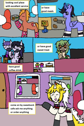Size: 1308x1948 | Tagged: safe, artist:ask-luciavampire, oc, alicorn, earth pony, pegasus, pony, undead, vampire, ask, cafe, tumblr