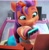 Size: 3000x3076 | Tagged: safe, screencap, sunny starscout, earth pony, pony, a little horse, g5, my little pony: make your mark, my little pony: make your mark chapter 4, my little pony: make your mark chapter 5, spoiler:g5, bag, belly, crystal brighthouse, cute, female, hoof heart, indoors, mane stripe sunny, mare, phone, photo, picture of a screen, pillow, saddle bag, sunny's bag, sunnybetes, television, underhoof, upside-down hoof heart