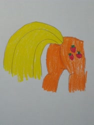 Size: 3072x4096 | Tagged: safe, anonymous artist, applejack, earth pony, pony, g4, applebutt, butt, colored, plot, traditional art
