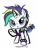 Size: 612x806 | Tagged: safe, artist:amynewblue, rarity, pony, unicorn, g4, alternate hairstyle, chibi, clothes, female, leather, leather vest, mare, punk, raised hoof, raripunk, simple background, solo, spiked wristband, vest, white background, wristband