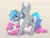 Size: 2048x1543 | Tagged: safe, artist:g4bby, oc, oc only, oc:bubblegum kiss, oc:virtuous hope, pegasus, pony, unicorn, blushing, cute, duo, looking at each other, looking at someone, signature, simple background, spread wings, tongue out, wings