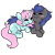 Size: 512x512 | Tagged: safe, artist:_candypone_, oc, oc only, oc:helios aster, oc:scoops, bat pony, unicorn, cuddling, cute, cute little fangs, fangs, simple background, transparent background