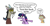 Size: 2799x1458 | Tagged: safe, anonymous editor, artist:punkittdev, edit, applejack, discord, twilight sparkle, draconequus, earth pony, pony, unicorn, g4, alicorn drama, dialogue, discord being discord, drama, dudeweed, female, howdy, male, mare, needs more jpeg, op is a duck, op is trying to start shit, pointing, silly, silly pony, simple background, smiling, smirk, speech bubble, trio, twilight sparkle is not amused, unamused, unicorn twilight, white background, who's a silly pony, wingless, wingless edit, y'all