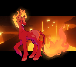 Size: 4000x3500 | Tagged: safe, artist:hederacea, pony, unicorn, fire, hermitcraft, mcyt, minecraft, ponified, simple background, tango, tangotek