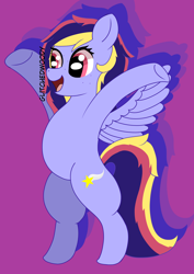 Size: 4134x5846 | Tagged: safe, artist:glitchedwoody, oc, oc only, oc:shooting star (gw), pegasus, pony, g4, digital art, freckles, simple background, solo