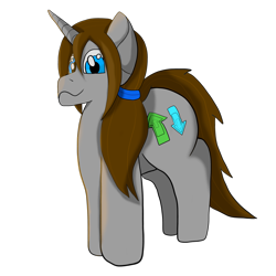 Size: 4000x4000 | Tagged: safe, artist:acid flask, oc, oc only, oc:dust, unicorn, brown mane, brown tail, digital art, hair tie, horn, long hair, long tail, looking at you, male, shading, simple background, smiling, smiling at you, stallion, standing, tail, transparent background, unicorn oc