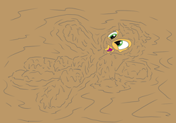 Size: 2000x1400 | Tagged: safe, artist:amateur-draw, applejack, earth pony, g4, covered in mud, female, lying down, mare, mud, mud bath, muddy, on back, pig pen, solo, spread legs, spreading, wet and messy