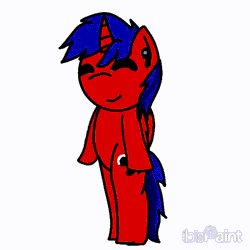 Size: 640x640 | Tagged: safe, artist:foxfer64_yt, oc, oc only, oc:royal blues, alicorn, pony, animated, bipedal, gif, listening, listening to music, simple background, solo, vibing, white background