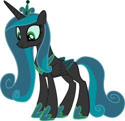 Size: 1920x1852 | Tagged: artist needed, safe, anonymous artist, princess cadance, queen chrysalis, alicorn, changeling, pony, g4, concave belly, crown, cute, cutedance, female, fusion, fusion:princess cadance, fusion:queen chrysalis, jewelry, mare, recolor, regalia, simple background, slender, smiling, thin, transparent background