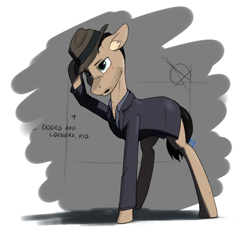 Size: 2392x2271 | Tagged: safe, artist:apuljack, earth pony, pony, belter, detective, opa, science fiction, solo, the expanse