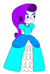 Size: 1004x1471 | Tagged: safe, artist:rarity525, rarity, human, equestria girls, g4, clothes, dress, evening gloves, eyeshadow, female, gloves, gown, hands behind back, humanized, lidded eyes, long gloves, makeup, petticoat, poofy shoulders, princess costume, simple background, smiling, solo, transparent background