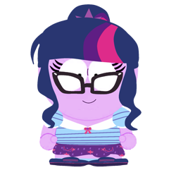 Size: 1175x1135 | Tagged: safe, artist:anyahmed, sci-twi, twilight sparkle, human, equestria girls, g4, female, simple background, solo, south park, style emulation, transparent background