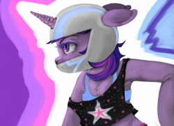 Size: 849x616 | Tagged: safe, artist:colorlesscupcake, twilight sparkle, semi-anthro, g4, clothes, helmet, solo