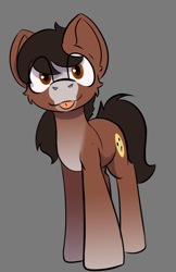 Size: 564x873 | Tagged: safe, artist:cotarsis, oc, earth pony, pony, gray background, looking at you, simple background, solo