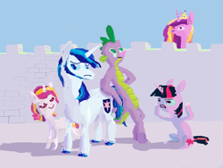 Size: 1132x851 | Tagged: safe, artist:cutebrows, princess cadance, shining armor, spike, twilight sparkle, unicorn, g4, unicorn twilight