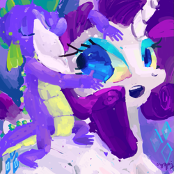 Size: 875x874 | Tagged: safe, artist:cutebrows, rarity, spike, g4, spike riding rarity