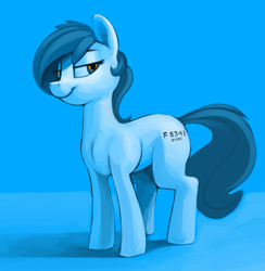 Size: 1609x1648 | Tagged: oc name needed, safe, artist:dimfann, oc, oc only, earth pony, pony, lidded eyes, looking at you, nostrils, simple background, smiling, solo