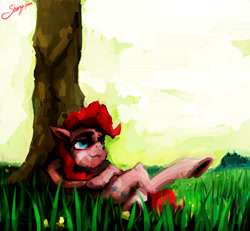 Size: 4097x3793 | Tagged: safe, artist:sharpieboss, pinkie pie, g4, solo, tree