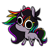 Size: 700x700 | Tagged: safe, artist:woofpoods, oc, oc only, oc:strobestress, pony, unicorn, big eyes, chest fluff, chibi, derp, ear piercing, earring, fluffy, hooves, horn, jewelry, meme, multicolored hair, piercing, purple fur, rainbow hair, simple background, solo, tired eyes, transparent background, unicorn oc