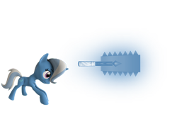 Size: 1047x764 | Tagged: safe, artist:transparentjiggly64, trixie, pony, unicorn, g4, 3d, female, magic, mare, saw, simple background, solo, transparent background