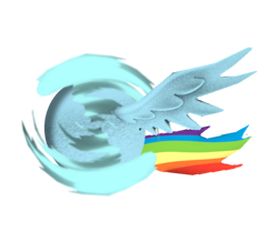 Size: 978x817 | Tagged: safe, artist:transparentjiggly64, rainbow dash, pegasus, g4, 3d, ball, rainball, rolling, simple background, spin dash, tail, transparent background