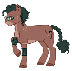 Size: 1233x1230 | Tagged: safe, artist:enemy-art, oc, oc only, oc:inkdrop, earth pony, pony, braid, braided tail, curly mane, disabled, glasses, green eyes, green mane, hooves, nonbinary, piercing, simple background, solo, tail, transparent background