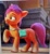 Size: 1672x1800 | Tagged: safe, screencap, sunny starscout, earth pony, pony, g5, my little pony: a new generation, spoiler:g5, bag, cute, female, mare, maretime bay, photo, picture of a screen, raised hoof, saddle bag, sunny's bag, sunnybetes