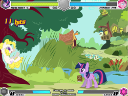 Size: 639x480 | Tagged: safe, pinkie pie, surprise, twilight sparkle, fighting is magic, g1, g4, canceled, fluttershy's cottage, game screencap, palette swap, recolor