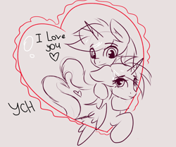 Size: 3000x2500 | Tagged: safe, artist:kristina, oc, earth pony, pegasus, pony, unicorn, commission, monochrome, ych sketch, your character here