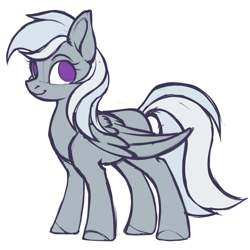 Size: 2048x2048 | Tagged: safe, silverspeed, pegasus, pony, g4, background pony, female, full body, high res, mare, simple background, sketch, solo, standing, white background