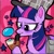 Size: 1170x1170 | Tagged: safe, artist:neongin, twilight sparkle, pony, unicorn, g4, mmmystery on the friendship express, my little pony: friendship is magic, bag, bubble, bubble pipe, colorful, cute, deerstalker, detective, female, hat, heart, heart background, horn, mare, pipe, reference, saddle bag, sherlock sparkle, solo, stars, trace