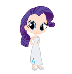 Size: 1486x1538 | Tagged: safe, rarity, human, g4, clothes, cutie mark on clothes, dress, eyeshadow, female, high heels, humanized, long dress, makeup, shoes, simple background, solo, transparent background