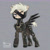 Size: 3000x3000 | Tagged: safe, artist:smolszoni, cyborg, pegasus, pony, armor, bags under eyes, blade, commission open, eyepatch, fanart, male, metal gear, metal gear rising, metal gear solid, ponified, raiden, white hair