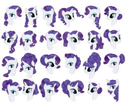 Size: 2380x1980 | Tagged: safe, artist:dazzle, rarity, unicorn, g4, hairstyle, reference, side view, simple background, three quarter view, white background