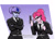 Size: 3484x2480 | Tagged: safe, artist:sandypeacebringer, pinkie pie, princess luna, human, equestria girls, g4, clothes, gradient background, gun, humanized, i think we're gonna have to kill this guy, meme, men in black, suit, weapon