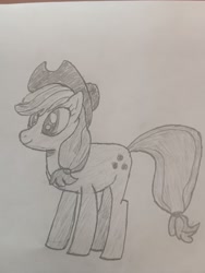 Size: 3072x4080 | Tagged: artist needed, safe, applejack, earth pony, pony, g4, pencil drawing, solo, traditional art