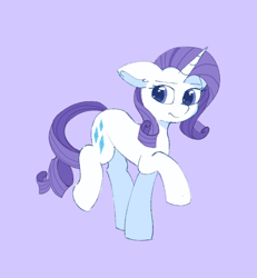 Size: 678x733 | Tagged: source needed, safe, artist:infinaitly, rarity, pony, unicorn, g4, female, floppy ears, mare, purple background, simple background, solo