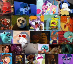 Size: 2048x1790 | Tagged: safe, edit, edited screencap, screencap, fluttershy, pinkie pie, rainbow dash, rarity, sweetie belle, twilight sparkle, alicorn, bird, cat, duck, earth pony, elephant, great white shark, human, mammoth, octopus, ogre, pegasus, pony, rabbit, robot, shark, skunk, squirrel, unicorn, g4, one bad apple, tanks for the memories, animal, animaniacs, babs bunny, bruce, bugs bunny, carl fredricksen, cars (pixar), colette, collage, comparison, crying, despicable me, donald duck, e, fairy oddparents, female, fender pinwheeler, fifi la fume, finding nemo, fire engine, giant panda, gumball watterson, horton, hug, ice age, james p. sullivan, kung fu panda, low effort, male, manny, mass crossover, master po, minion, minions, monster, monsters inc., princess fiona, ratatouille, red (cars), robots (movie), rocko's modern life, roshan, sea sponge, shrek, shrek (character), shrek the third, skippy squirrel, spongebob squarepants, spongebob squarepants (character), squidward tentacles, the amazing world of gumball, the fairly oddparents, timmy turner, tiny toon adventures, toy story, twilight sparkle (alicorn), wallace and gromit, woody (toy story)