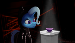 Size: 4760x2765 | Tagged: safe, artist:calebpedigo, trixie, pony, unicorn, g4, bust, catsuit, cup, female, high res, mare, solo, teacup, that pony sure does love teacups