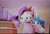 Size: 2994x2006 | Tagged: safe, screencap, izzy moonbow, pipp petals, pegasus, pony, unicorn, g5, my little pony: make your mark, my little pony: make your mark chapter 5, nightmare on mane street, spoiler:g5, barrel, derp, derp face, dizzy, faic, female, high res, mare, photo, picture of a screen, pipp petals is best facemaker, pumpkin